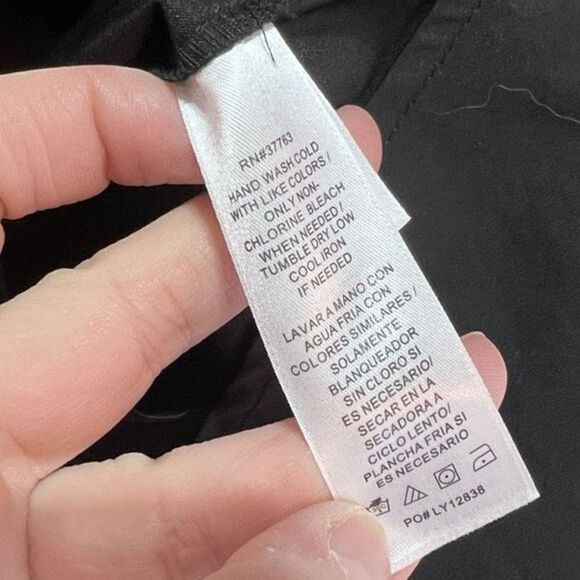 Laundry Women's Midi Shirt Dress Tie Waist Snap Button Pockets Black Size 0 - Picture 10 of 11